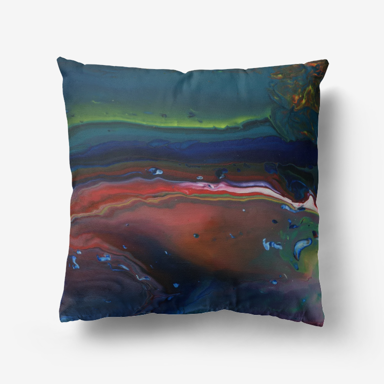 Northern Light Navy Blue Home Goods Premium Hypoallergenic Throw Pillow