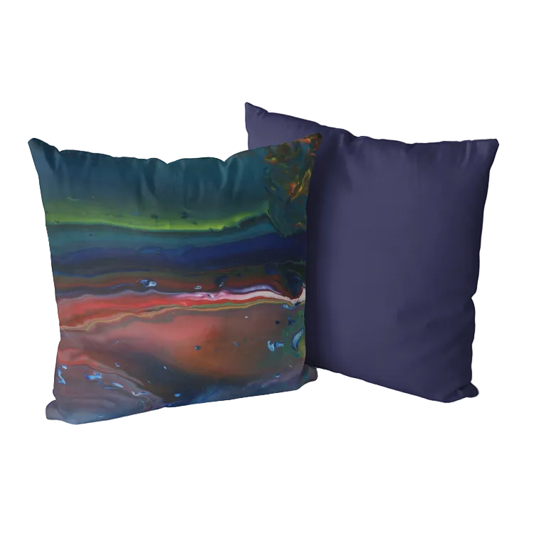 Northern Light Navy Blue Home Goods Premium Hypoallergenic Throw Pillow