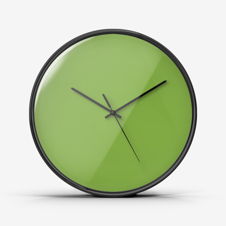 Grass Green Numberless Silent Wall Clock