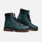 Vegan Suede Boot with Padded Cuff in Sea Green