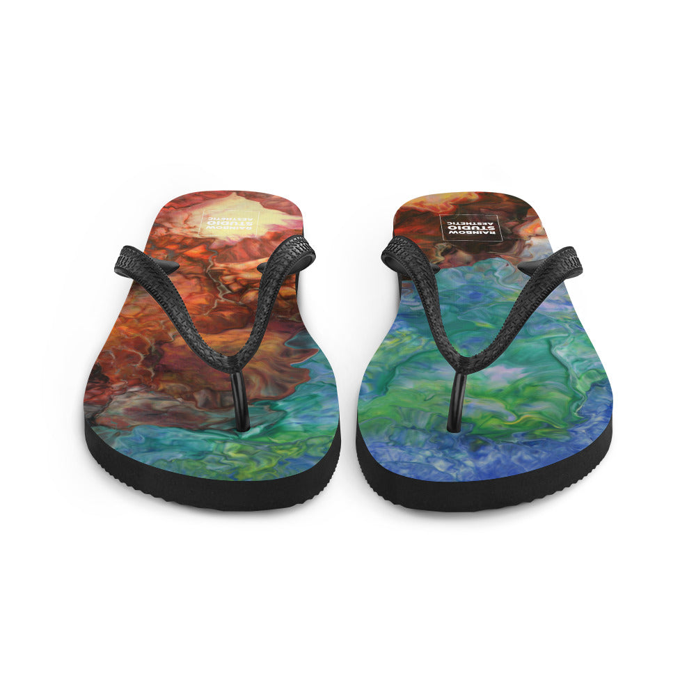 Aura Splash Rainbow Brand Flip-Flops