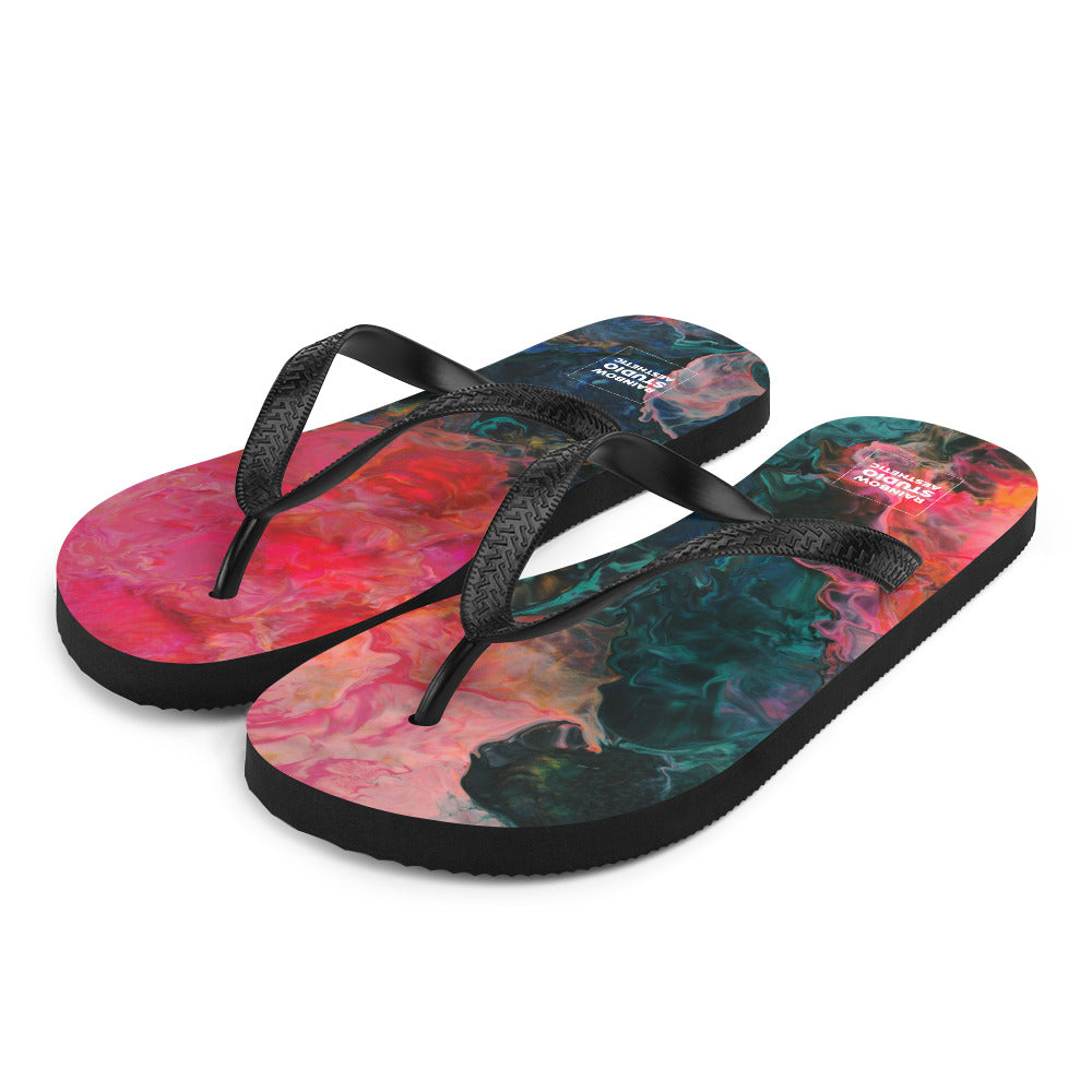 Feel the Borboleta Rainbow Brand Flip-Flops