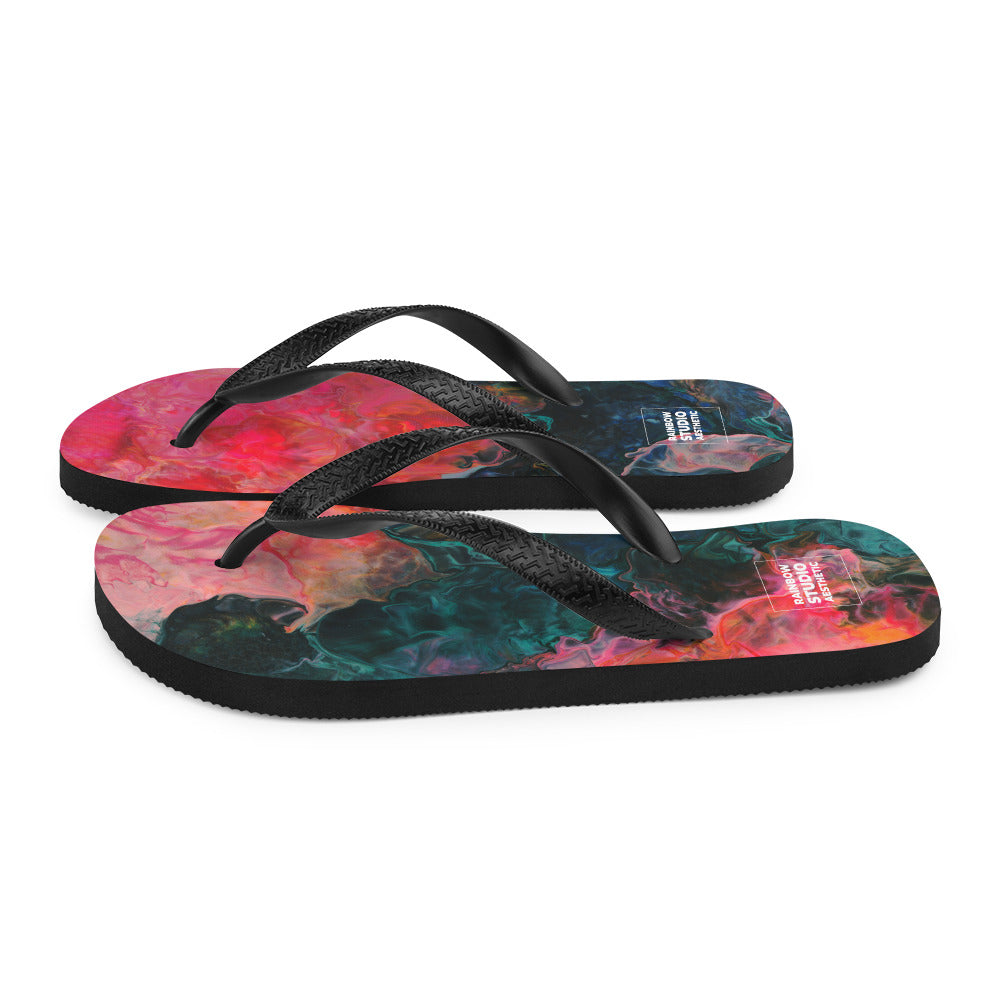 Feel the Borboleta Rainbow Brand Flip-Flops