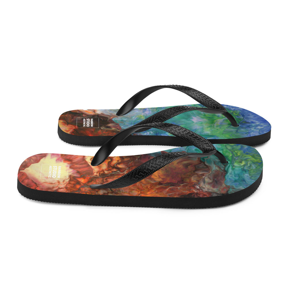 Aura Splash Rainbow Brand Flip-Flops